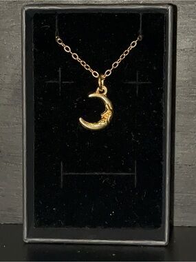Delicate Gold Crescent Moon Necklace - Women Jewelry